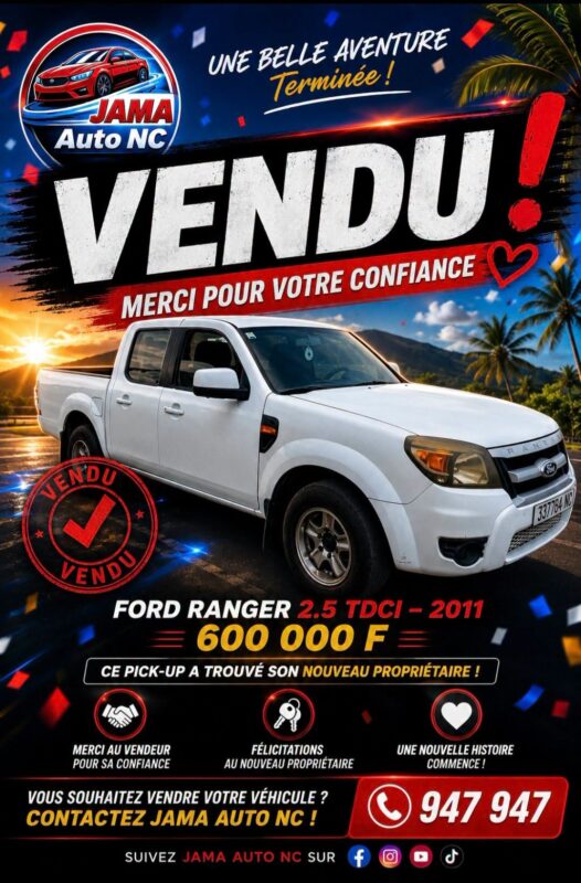 VENDU FORD RANGER! - véhicule d'occasion à Nouméa