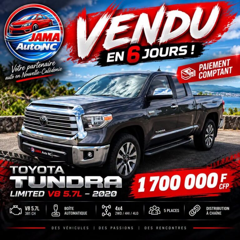 TOYOTA TUNDRA LIMITED – V8 5.7L i-FORCE – 4×4 – AUTOMATIQUE - véhicule d'occasion à Nouméa