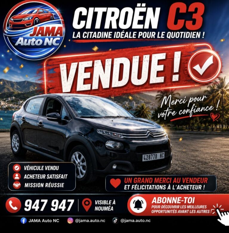VENDUE CITROEN C3 - véhicule d'occasion à Nouméa