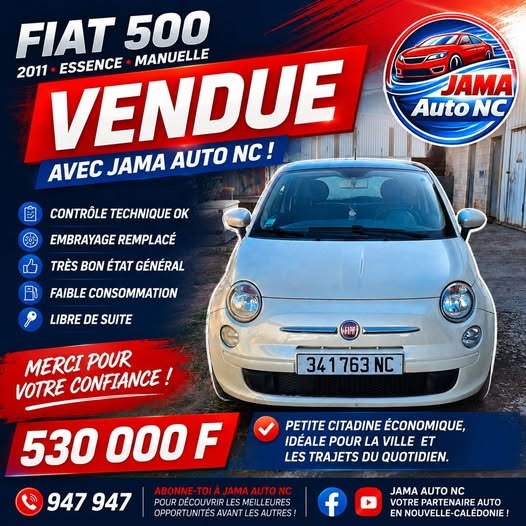 VENDUE FIAT 500 - véhicule d'occasion à Nouméa