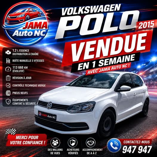 VENDUE POLO EN SEULEMENT 1 SEMAINE - véhicule d'occasion à Nouméa
