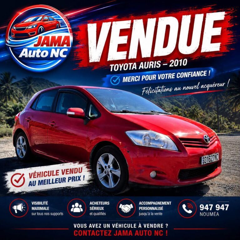 VENDUE TOYOTA AURIS - véhicule d'occasion à Nouméa