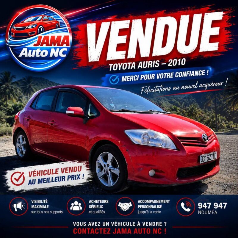 VENDUE TOYOTA AURIS - véhicule d'occasion à Nouméa