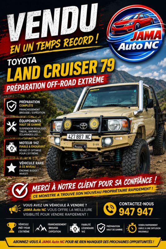 VENDU TOYOTA LAND CRUISER 79 EN UN TEMPS RECORD - véhicule d'occasion à Nouméa