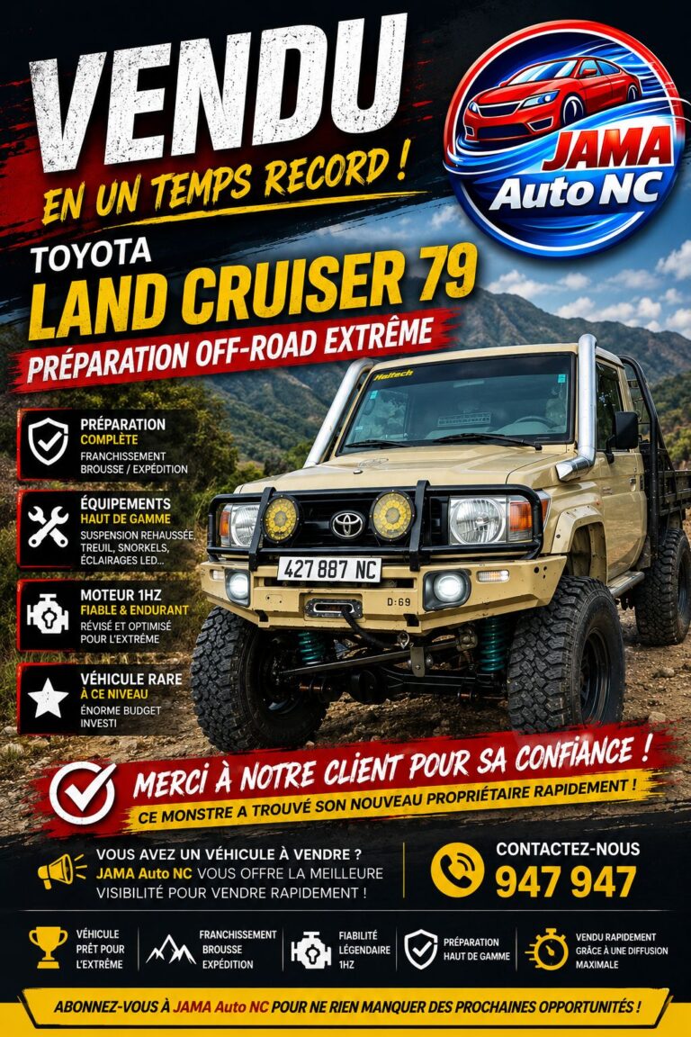 VENDU TOYOTA LAND CRUISER 79 EN UN TEMPS RECORD - véhicule d'occasion à Nouméa