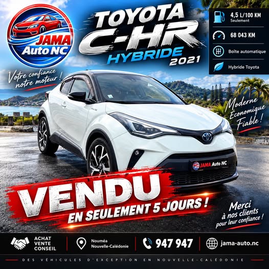TOYOTA C-HR HYBRIDE - véhicule d'occasion à Nouméa