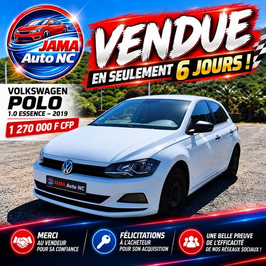 VOLKSWAGEN POLO 1.0 ESSENCE - véhicule d'occasion à Nouméa