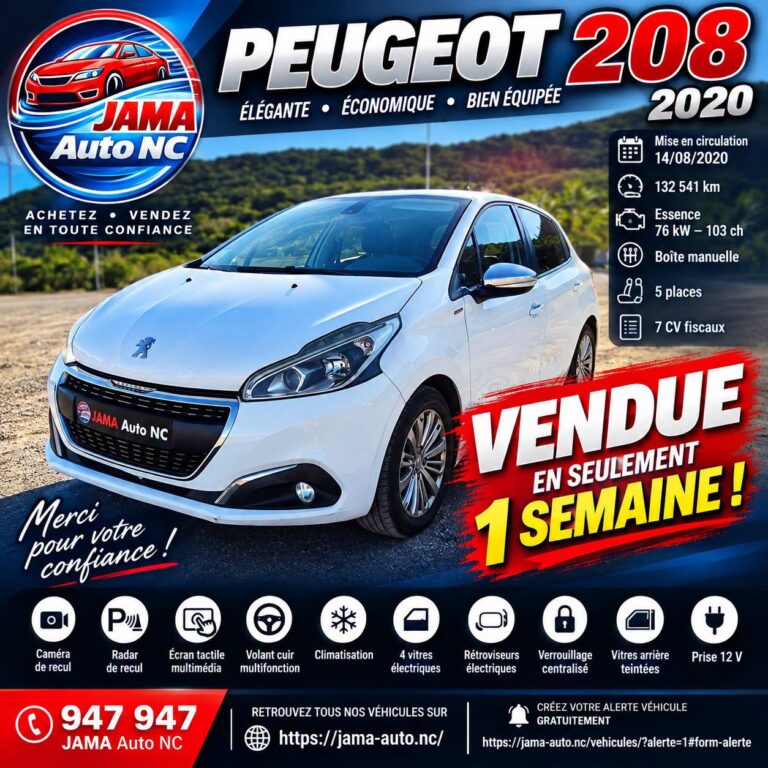 PEUGEOT 208 - véhicule d'occasion à Nouméa